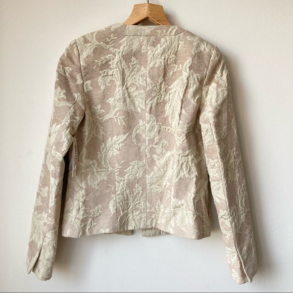NWT Walter Baker Brocade Jacquard Textured Floral Beige Jacket Blazer Women Sz 6 - Picture 3 of 7